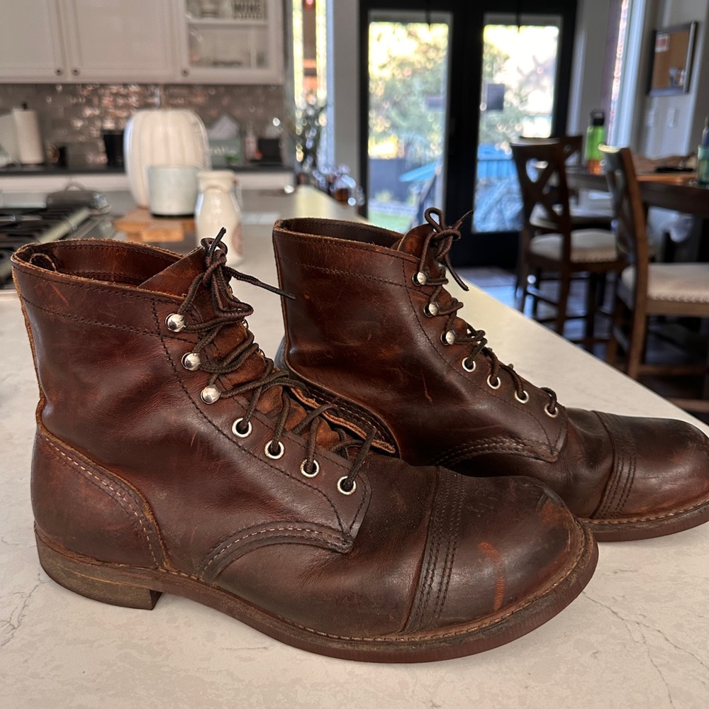 Red Wing Dark Brown Leather Men's Boots - Style8085 Iron Ranger